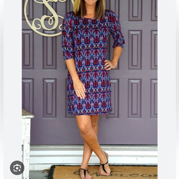 Market & Spruce MAEBY Abstract Long Sleeve Knit Dress NEW Size Medium - Picture 1 of 12